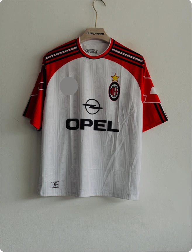 ACMILAN 1997-98 AWAY KIT MALDINI FIVESLEEVE