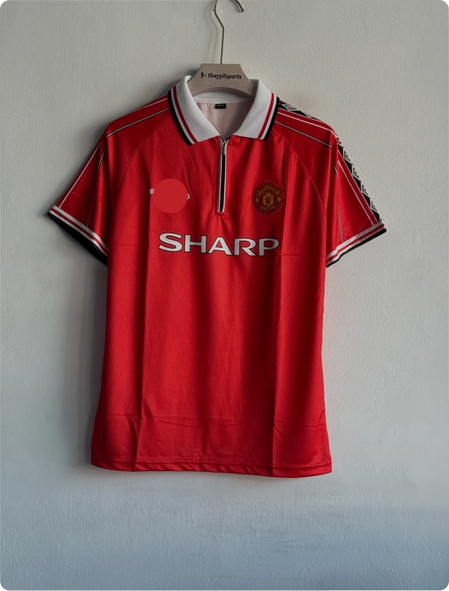 MANCHESTER UNITED 1998-99 HOME KIT BECKHAM POLO EMBROIDERY PREMIUM