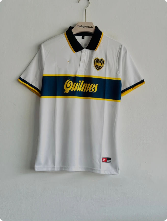 BOCA JUNIORS 1996-97 AWAY KIT MARADONA POLO EMBROIDERY PREMIUM