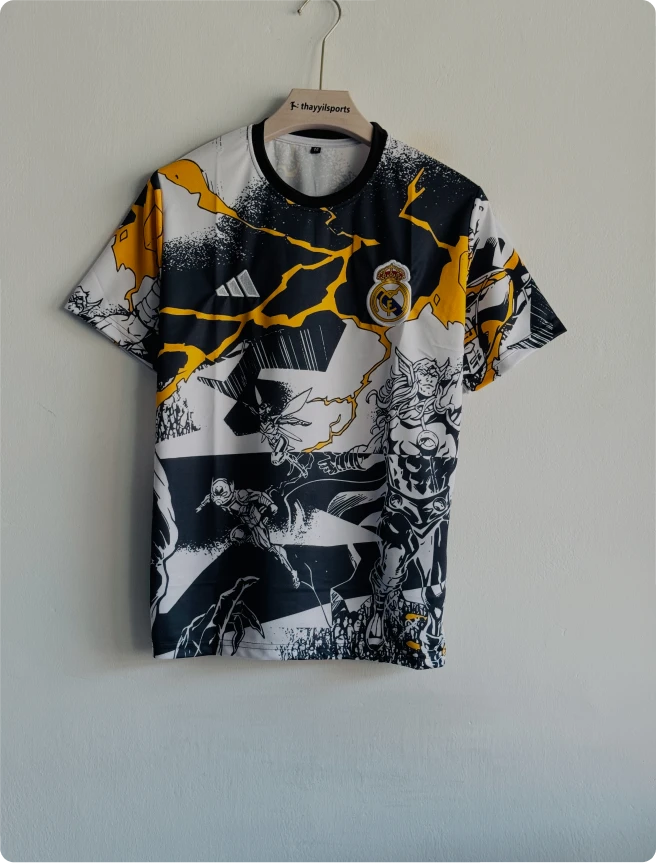 REAL MADRID X AVENGERS 25-26 PRE-MATCH KIT EMBROIDERY