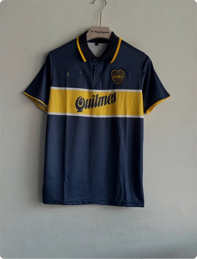 BOCA JUNIORS 1996-97 HOME KIT MARADONA POLO EMBROIDERY PREMIUM