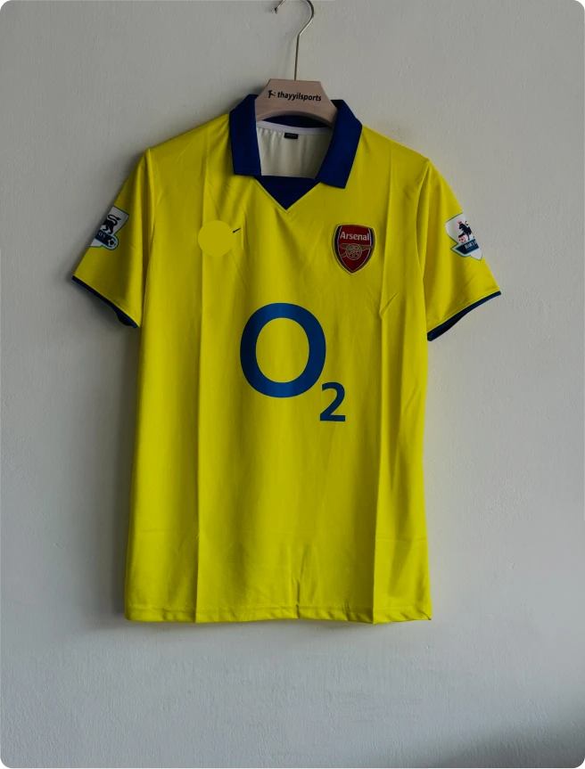 ARSANEL 2003-04 AWAY KIT HENRY POLO EMBROIDERY