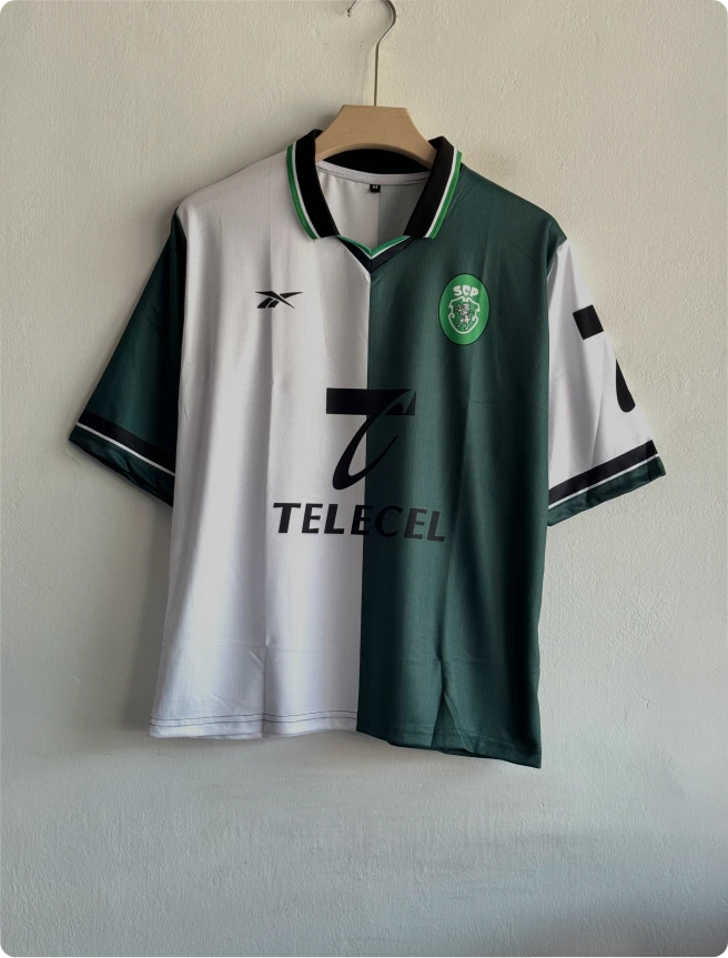 SPORTING 1998-99 HOME KIT RONALDO FIVESLEEVE POLO