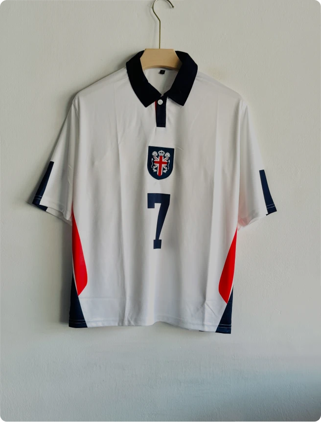 ENGLAND VINTAGE KIT FIVESLEEVE POLO EMBROIDERY PREMIUM