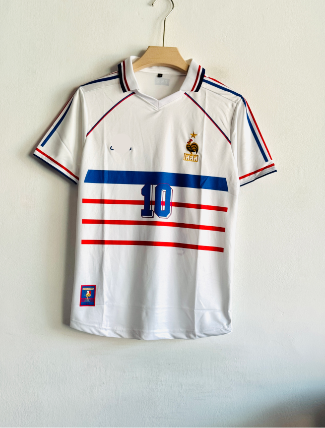 FRANCE 1998 AWAY KIT ZIDANE POLO EMBROIDERY PREMIUM