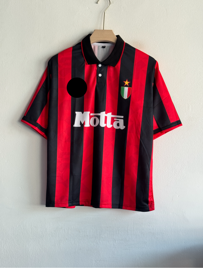 ACMILAN 1993-94 HOME KIT GULLIT FIVESLEEVE POLO