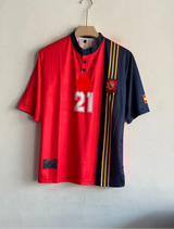 SPAIN 1996 HOME KIT LUIS ENRIQUE FIVESLEEVE POLO EMBROIDERY PREMIUM