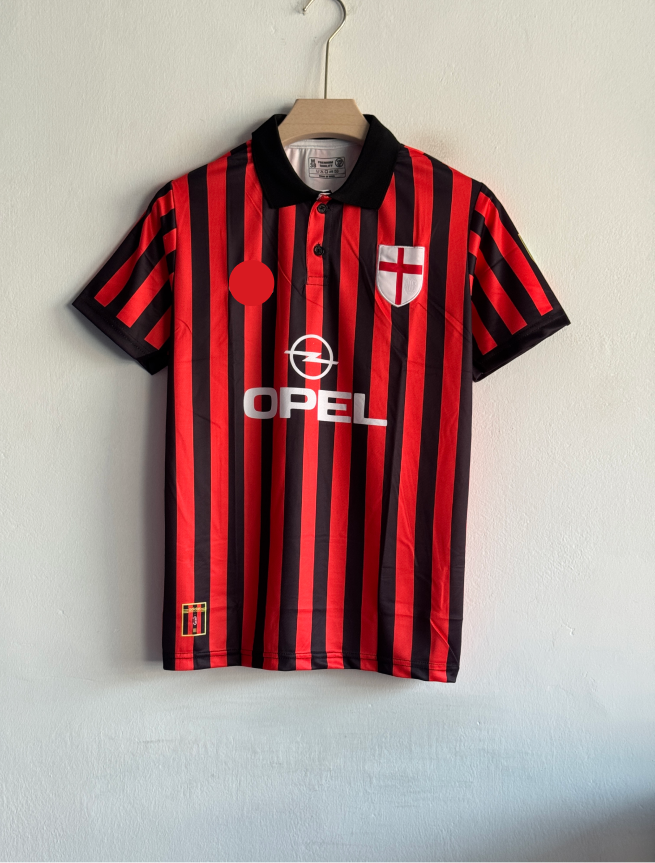 ACMILAN 1999-2000 HOME KIT MALDINI POLO EMBROIDERY
