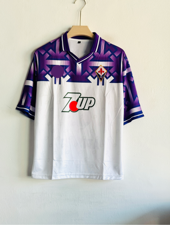 FIORENTINA 1992-93 AWAY KIT BATISTUTA FIVESLEEVE POLO EMBROIDERY PREMIUM