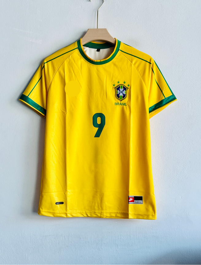 BRAZIL 1998 HOME KIT RONALDO EMBROIDERY PREMIUM