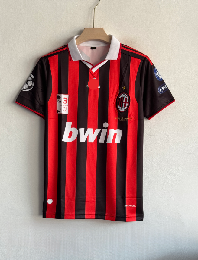 ACMILAN 2009-10 HOME KIT MALDINI POLO EMBROIDERY PREMIUM