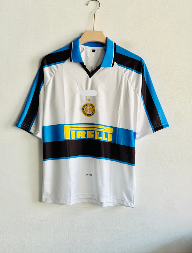 INTERMILAN 1996-97 AWAY KIT ZANETTI FIVESLEEVE POLO EMBROIDERY PREMIUM