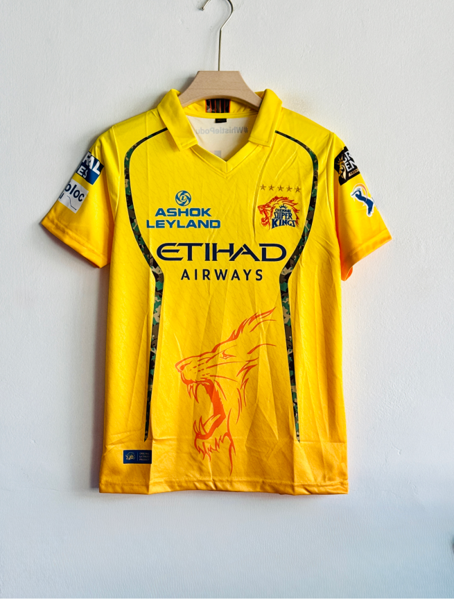 CHENNAI SUPER KINGS 2026 KIT DHONI POLO EMBROIDERY PREMIUM