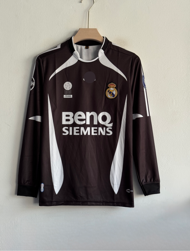 REAL MADRID 2006-07 AWAY KIT BECKHAM FULLSLEEVE POLO EMBROIDERY PREMIUM