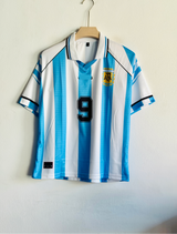 ARGENTINA 1994 HOME KIT BATISTUTA FIVESLEEVE POLO