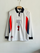 ENGLAND 1998 HOME KIT BECKHAM FULLSLEEVE POLO EMBROIDERY PREMIUM
