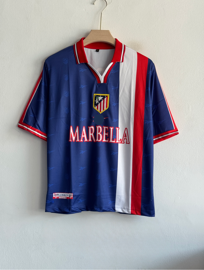 ATELTICO MADRID 1998-99 AWAY KIT TORRES FIVESLEEVE POLO EMBROIDERY PREMIUM