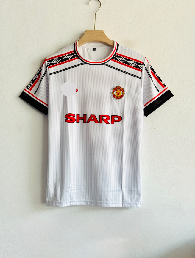 MANCHESTER UNITED 1998 WHITE KIT BECKHAM EMBROIDERY