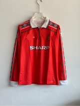 MANCHESTER UNITED 1998-99 HOME KIT BECKHAM FULLSLEEVE POLO EMBROIDERY
