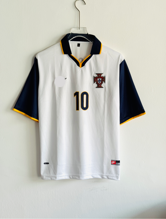 PORTUGAL 1998 AWAY KIT RUI COSTA FIVESLEEVE POLO EMBROIDERY PREMIUM