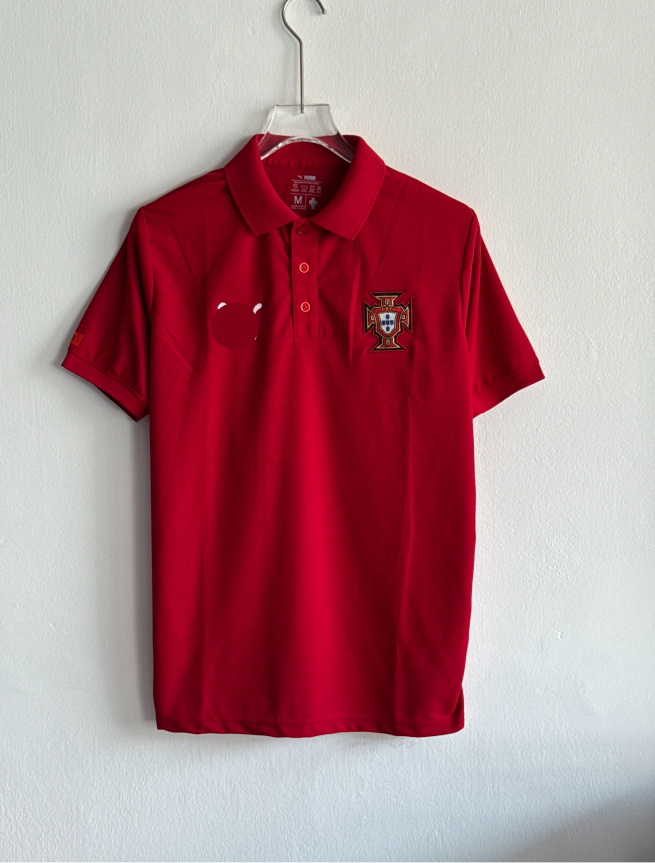 TSHIRT PORTUGAL RED POLO EMBROIDERY PREMUM