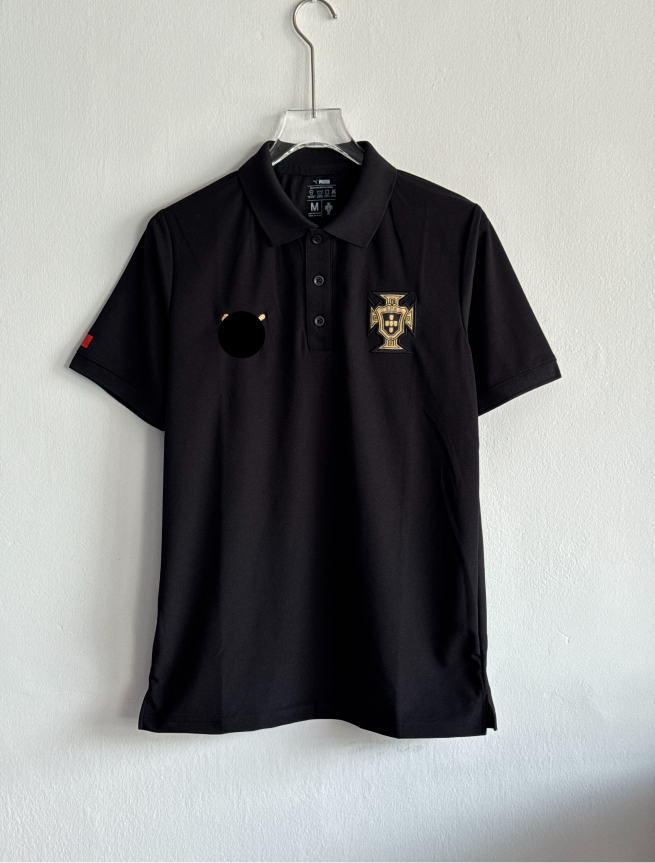 TSHIRT PORTUGAL BLACK POLO EMBROIDERY PREMIUM