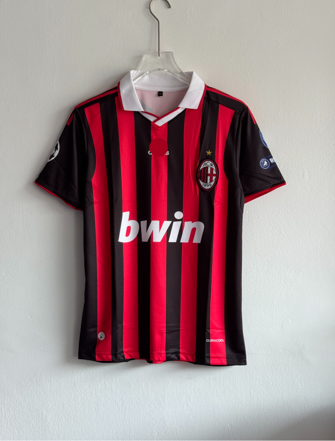 ACMILAN 2009-10 HOME KIT GATTUSO POLO EMBROIDERY PREMIUM