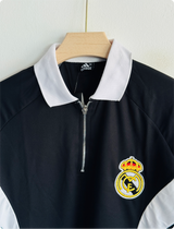 TSHIRT REAL MADRID BLACK & GREEN FIVESLEEVE POLO WITH ZIP
