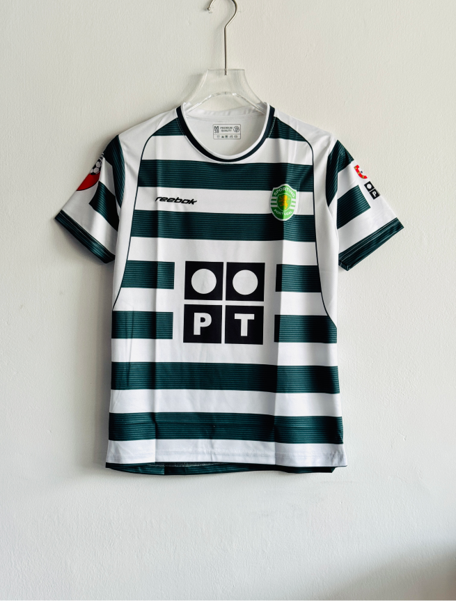 SPORTING 2001-02 HOME KIT RONALDO EMBROIDERY