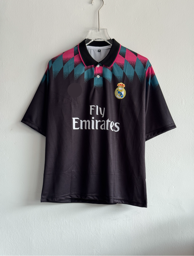 REAL MADRID 26-27 ST SHIRT BLACK FIVESLEEVE POLO