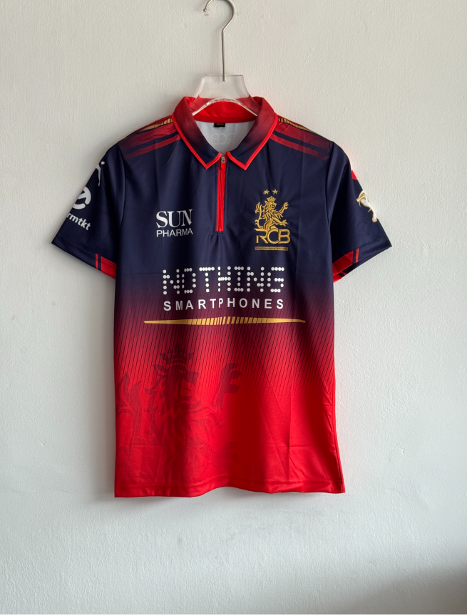 RCB 2026 2 STAR HOME KIT VIRAT POLO EMBROIDERY PREMIUM