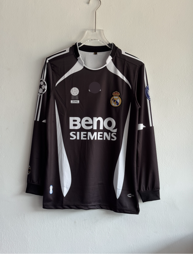 REAL MADRID 2006-07 AWAY KIT BECKHAM FULLSLEEVE POLO EMBROIDERY PREMIUM
