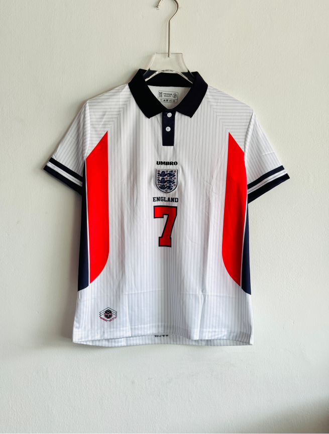 ENGLAND 1998 HOME KIT BECKHAM POLO EMBROIDERY