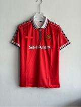 MANCHESTER UNITED 1998-99 HOME KIT BECKHAM POLO EMBROIDERY PREMIUM