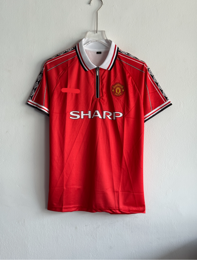 MANCHESTER UNITED 1998-99 HOME KIT BECKHAM POLO EMBROIDERY PREMIUM