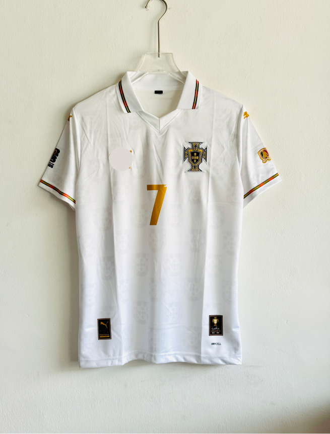 PORTUGAL 25-26 WHITE KIT RONALDO POLO EMBROIDERY PREMIUM