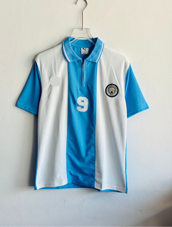 TSHIRT MANCHESTER CITY POLO EMBROIDERY WITH ZIP PREMIUM