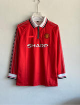 MANCHESTER UNITED 1998-99 HOME KIT BECKHAM FULLSLEEVE POLO EMBROIDERY PREMIUM