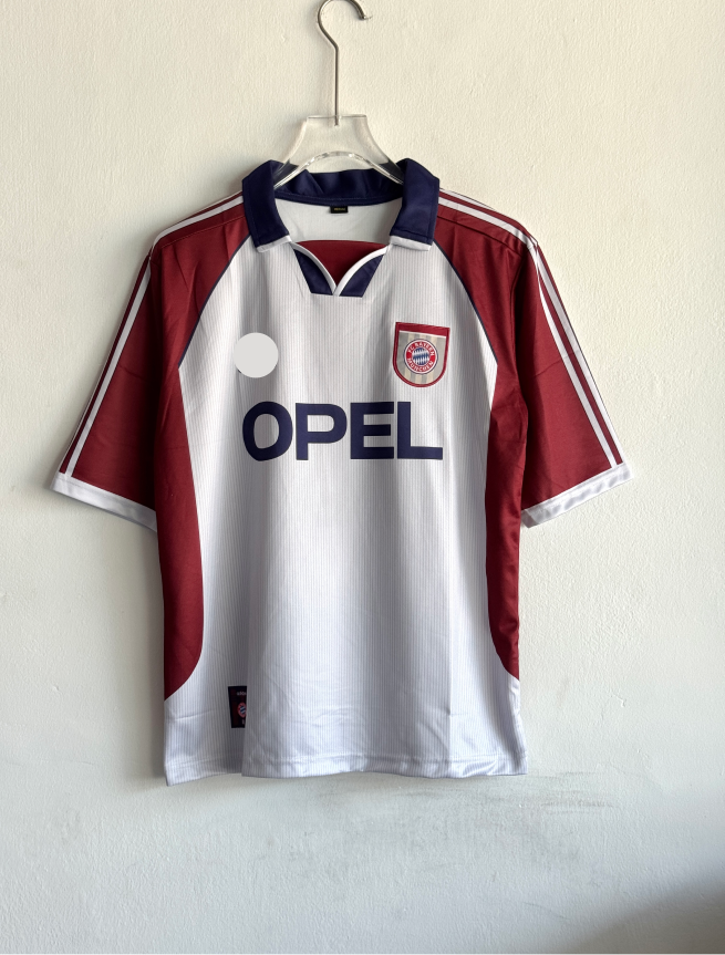 BAYERN MUNICH 1998-99 AWAY KIT MATTHAUS FIVESLEEVE POLO EMBROIDERY PREMIUM