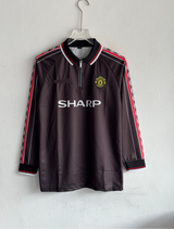 MANCHESTER UNITED 1998-99 BLACK KIT BECKHAM FULLSLEEVE POLO EMBROIDERY PREMIUM