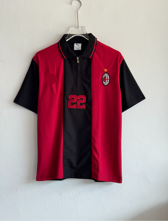 TSHIRT ACMILAN 22 POLO EMBROIDERY WITH ZIP PREMIUM