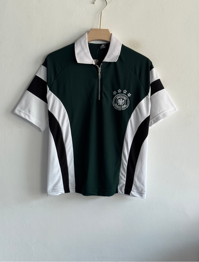 TSHIRT GERMANY GREEN FIVESLEEVE POLO WITH ZIP