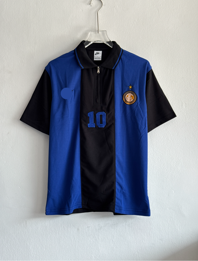 TSHIRT INTERMILAN 10 POLO EMBROIDERY WITH ZIP PREMIUM