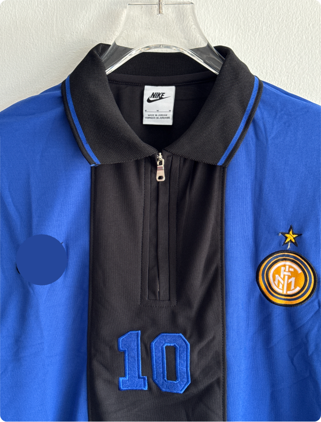 TSHIRT INTERMILAN 10 POLO EMBROIDERY WITH ZIP PREMIUM