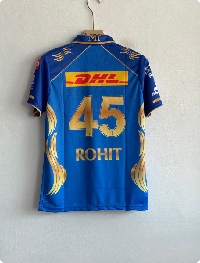 MUMBAI INDIANS 2026 KIT ROHIT POLO EMBROIDERY PREMIUM