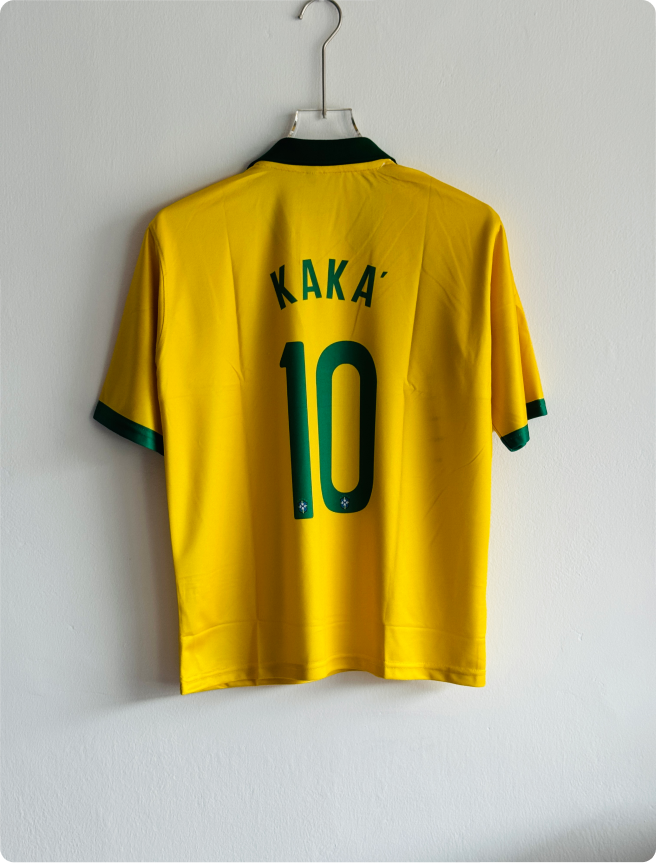 BRAZIL 2010 HOME KIT KAKA FIVESLEEVE POLO