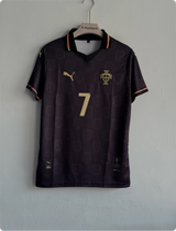 PORTUGAL 25-26 BLACK KIT RONALDO POLO EMBROIDERY PREMIUM